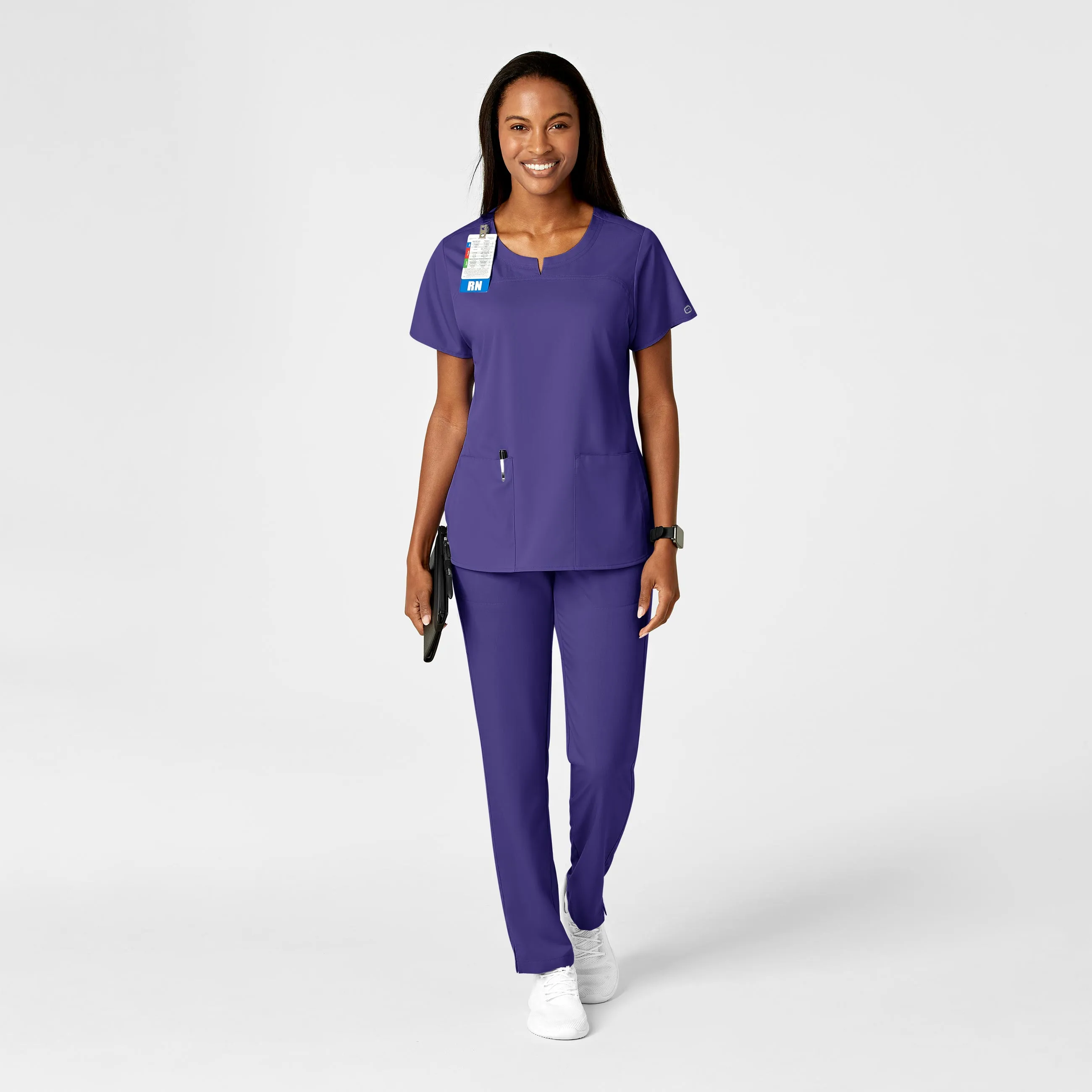 PRO Women's Knit Waist Cargo Scrub Pant - Grape