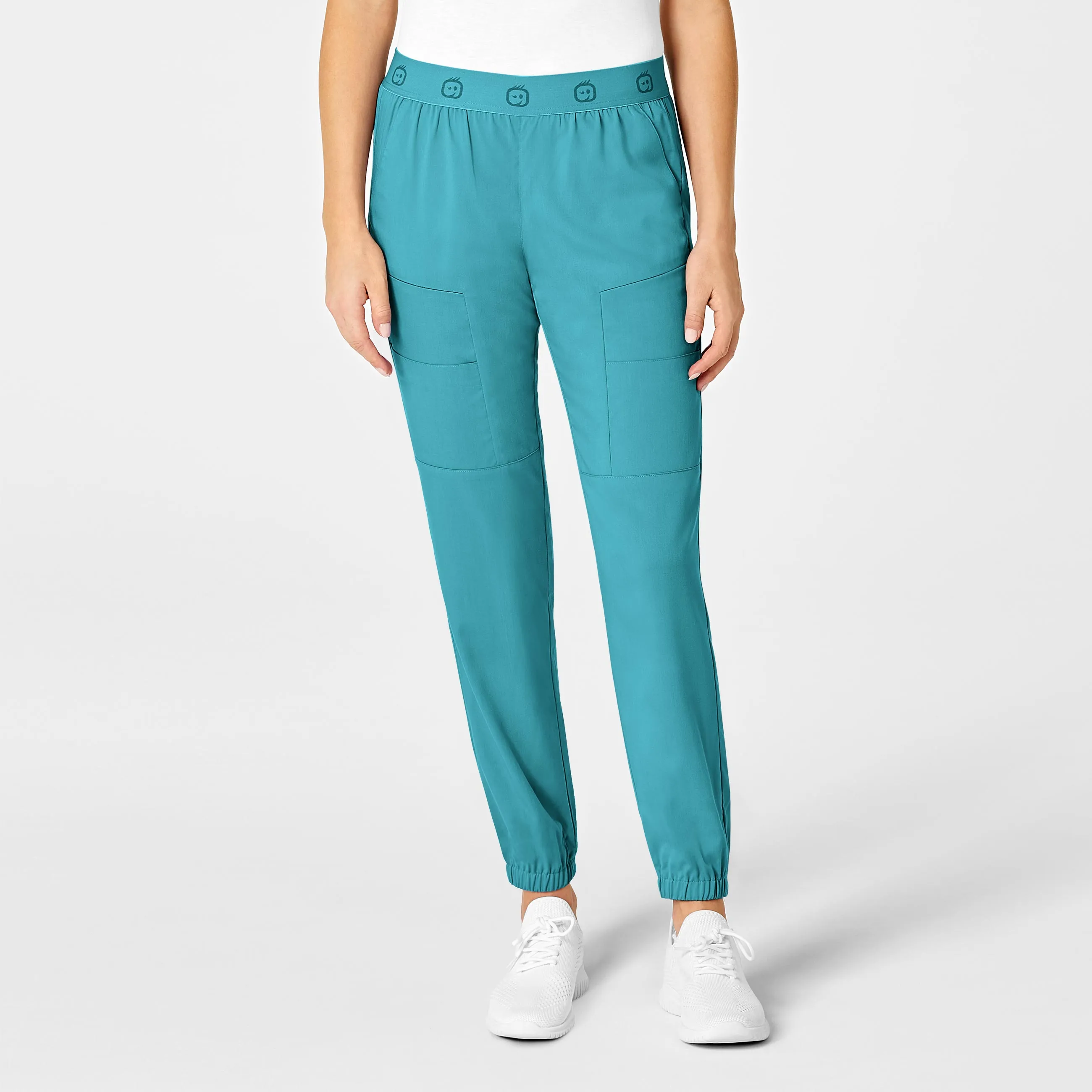 PRO Women's Slim Cargo Jogger Scrub Pant - Teal Blue