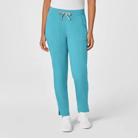 PRO Women's Slim Leg Cargo Scrub Pant - Teal Blue