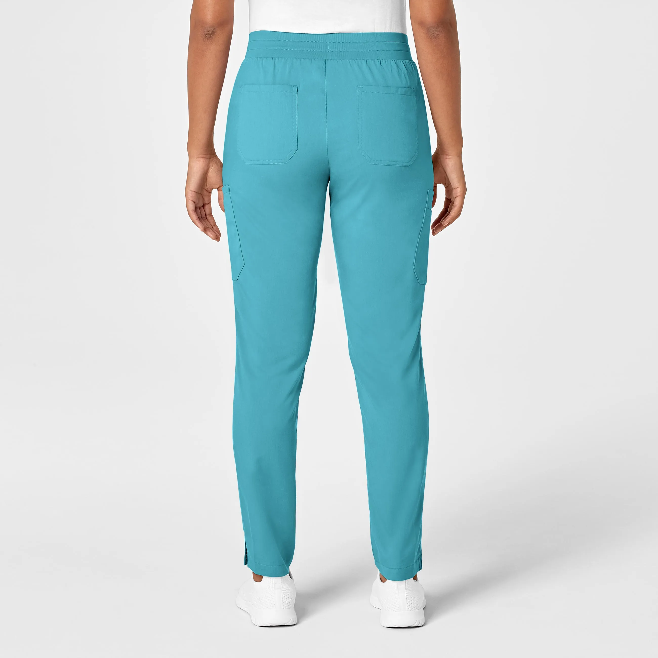 PRO Women's Slim Leg Cargo Scrub Pant - Teal Blue