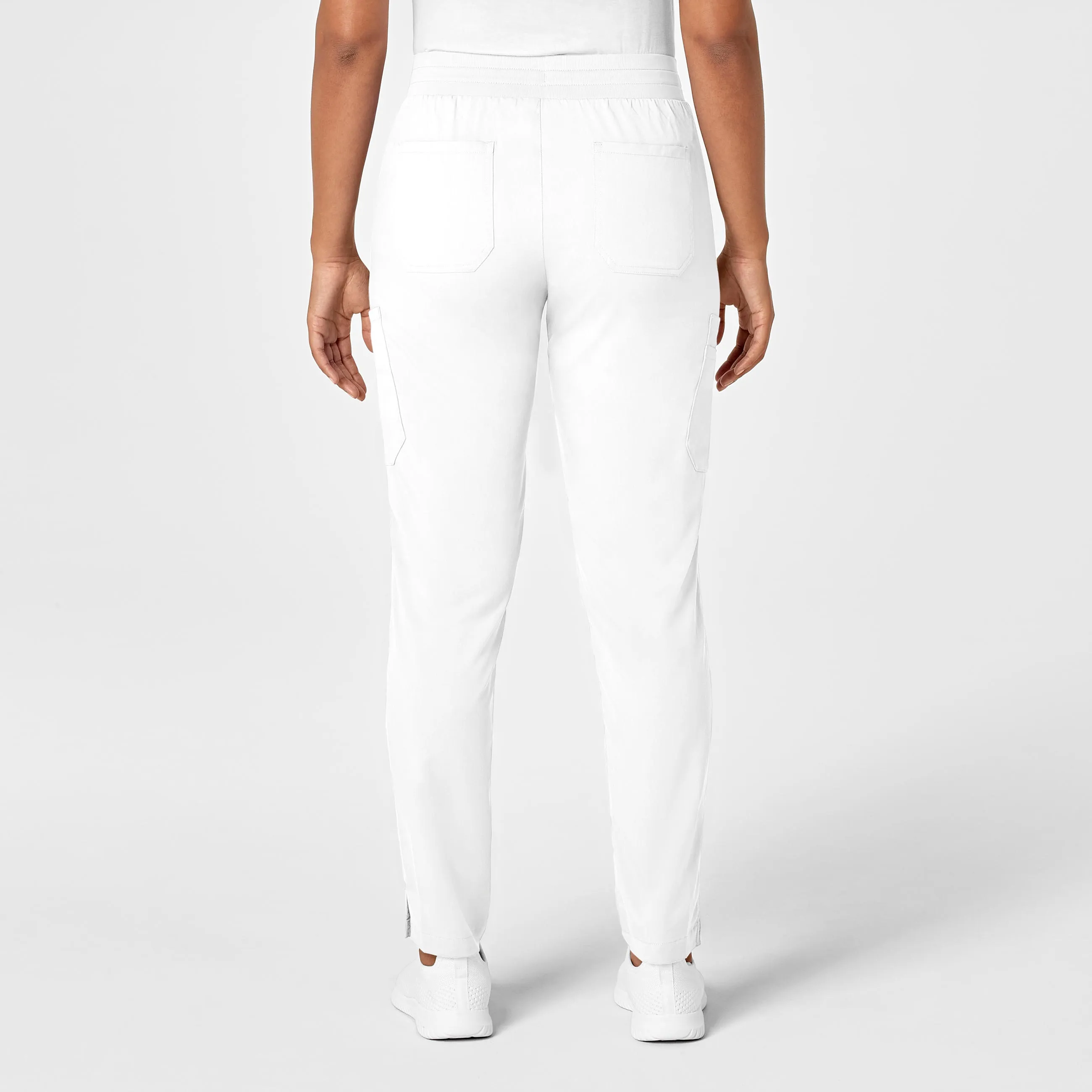 PRO Women's Slim Leg Cargo Scrub Pant - White