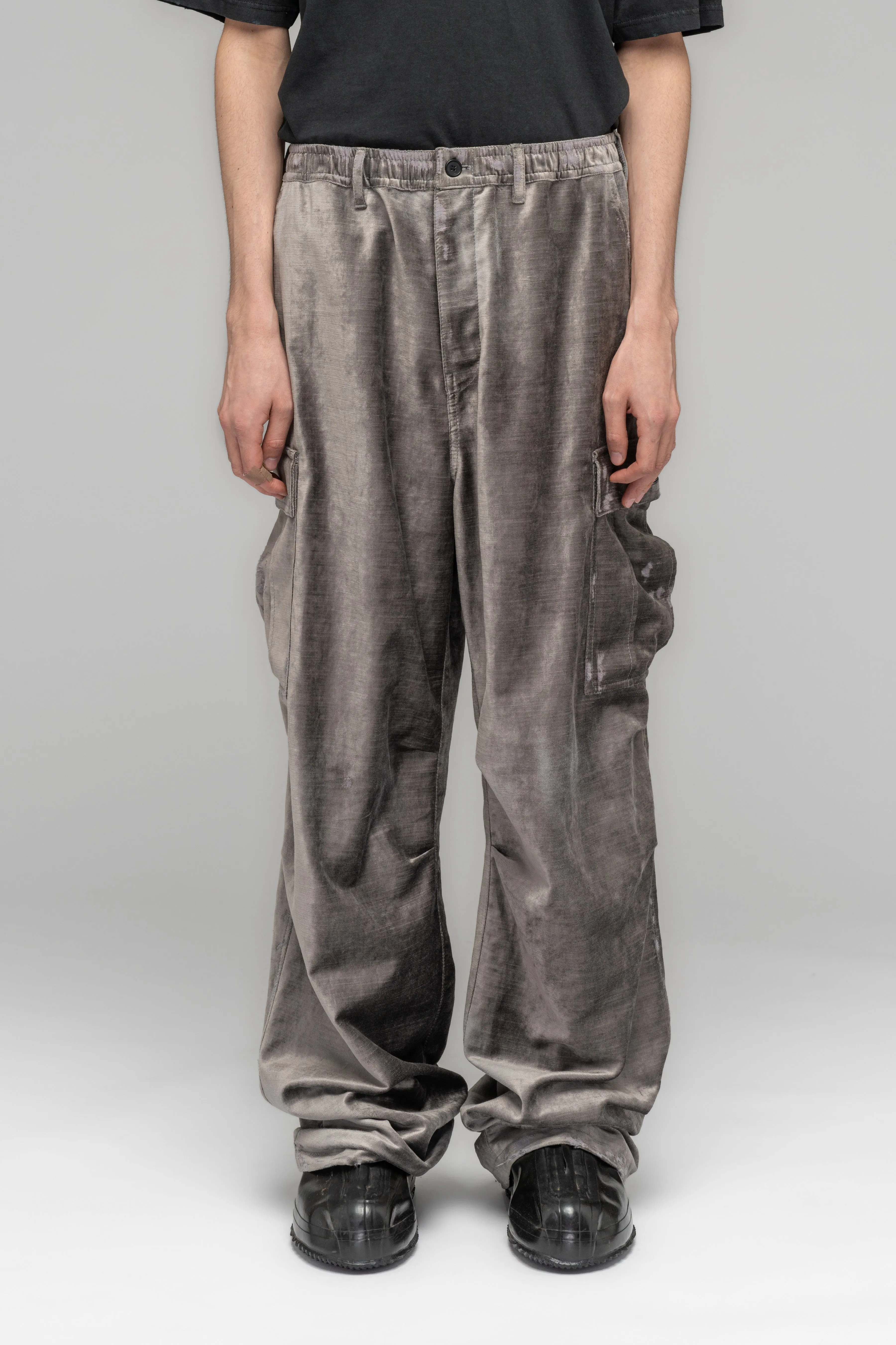 "LIFELINE" DISTRESSED VELVET CARGO PANT