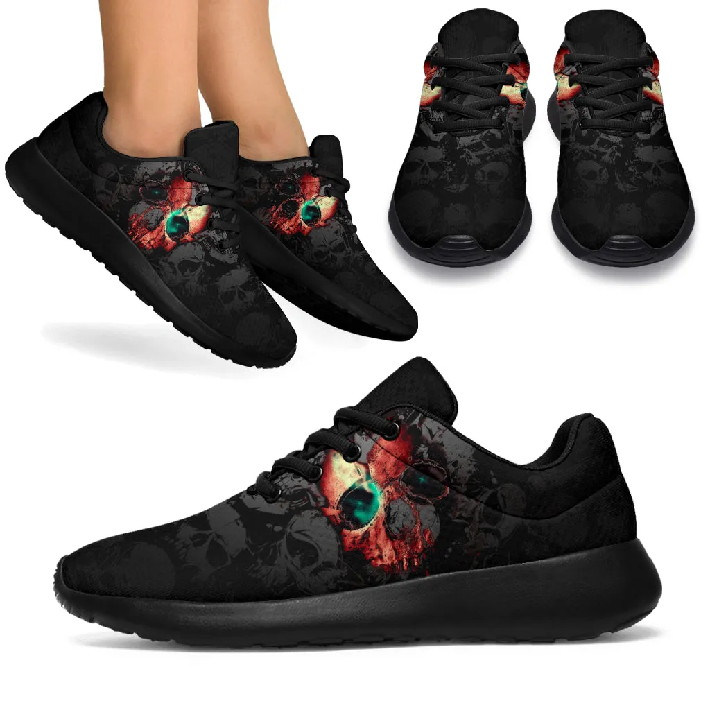 Red Black Skull - Sport Sneakers