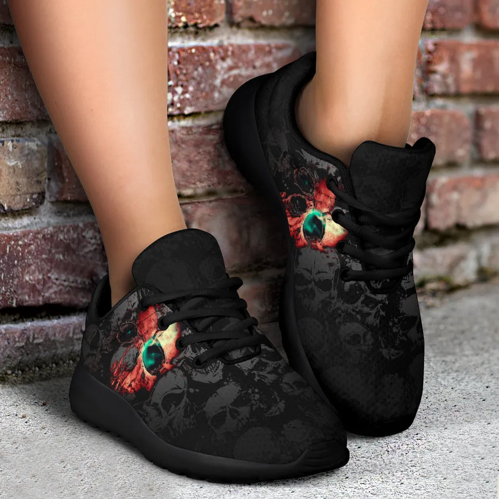 Red Black Skull - Sport Sneakers