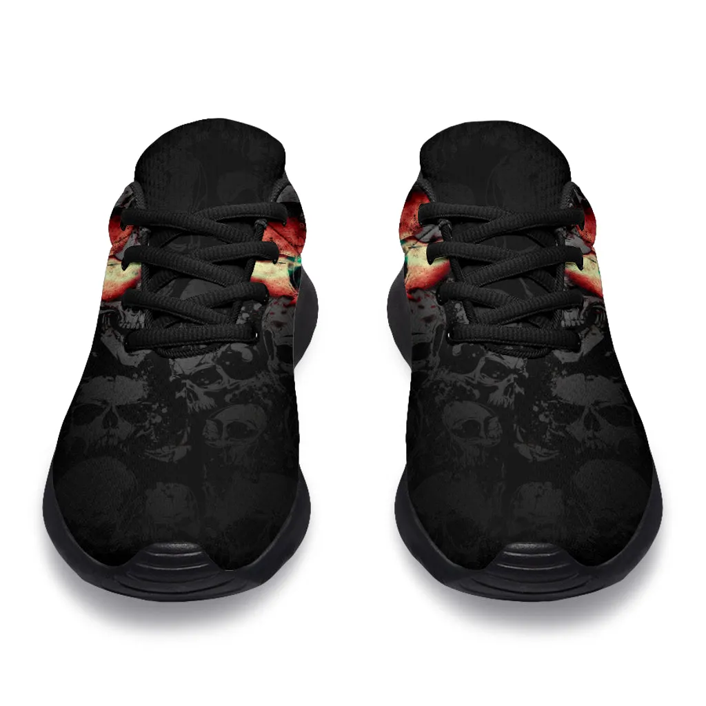 Red Black Skull - Sport Sneakers