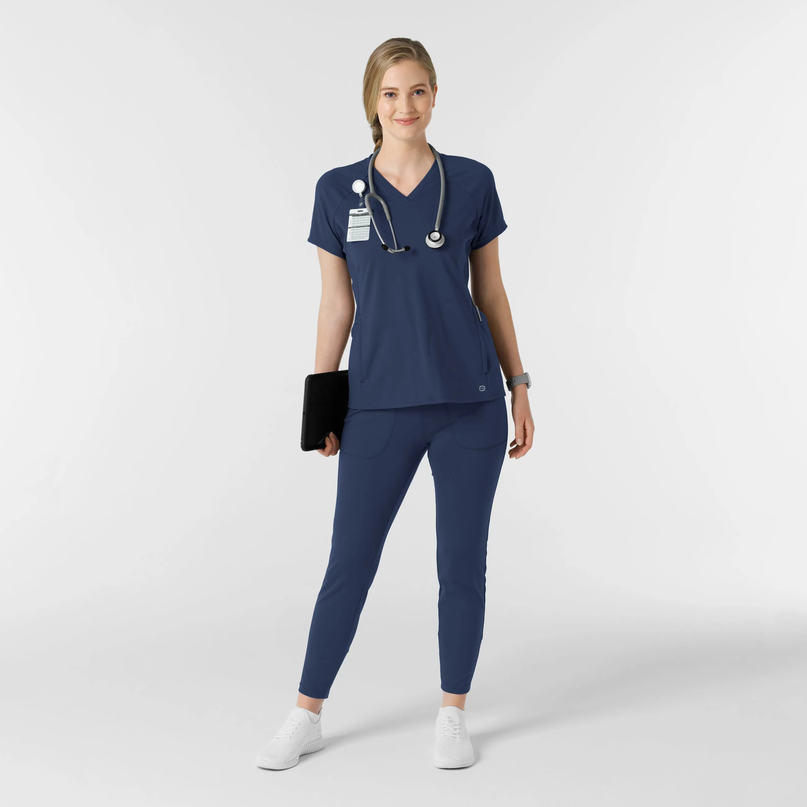 RENEW Knit Women's Track Scrub Pant - Navy