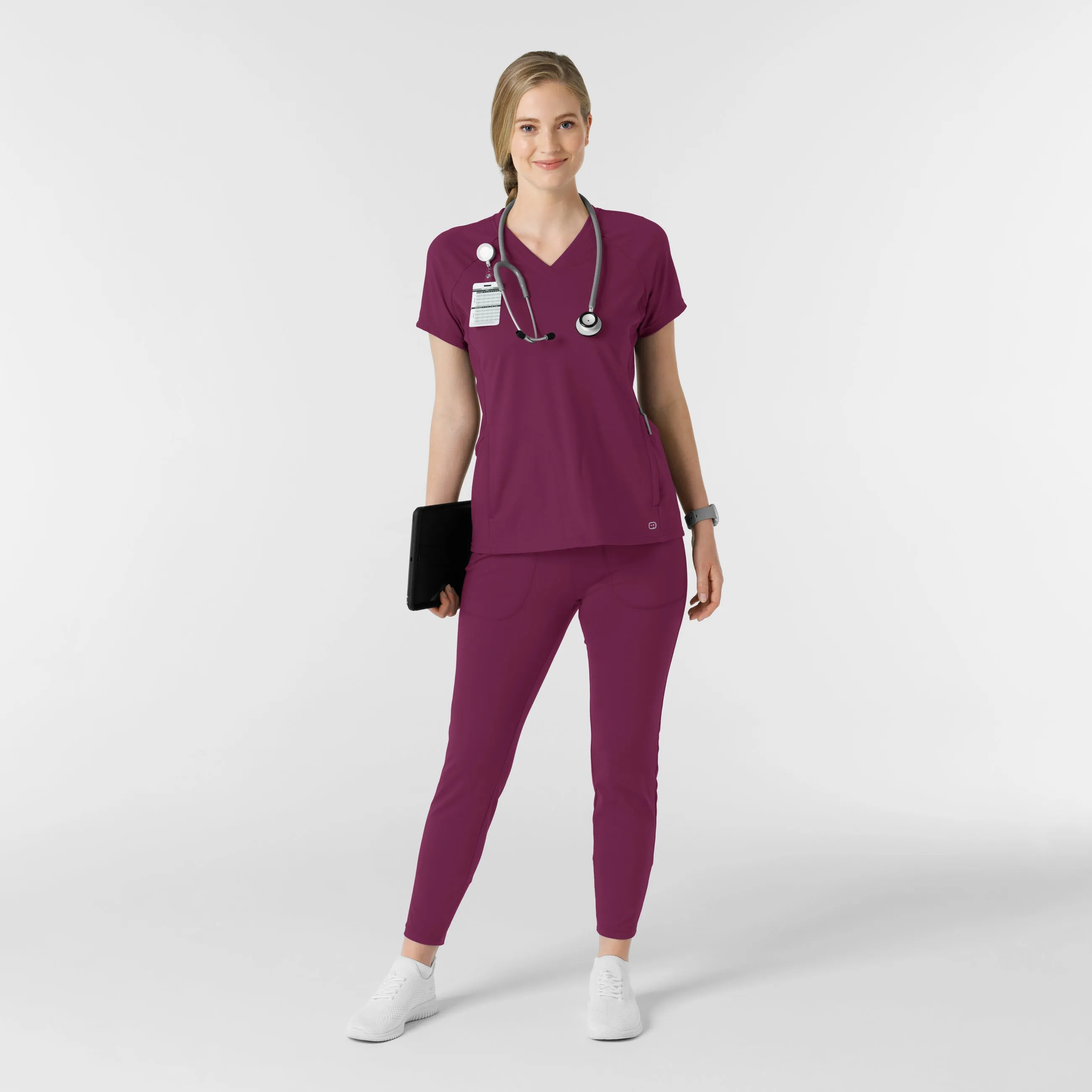 RENEW Knit Women's Track Scrub Pant - Wine