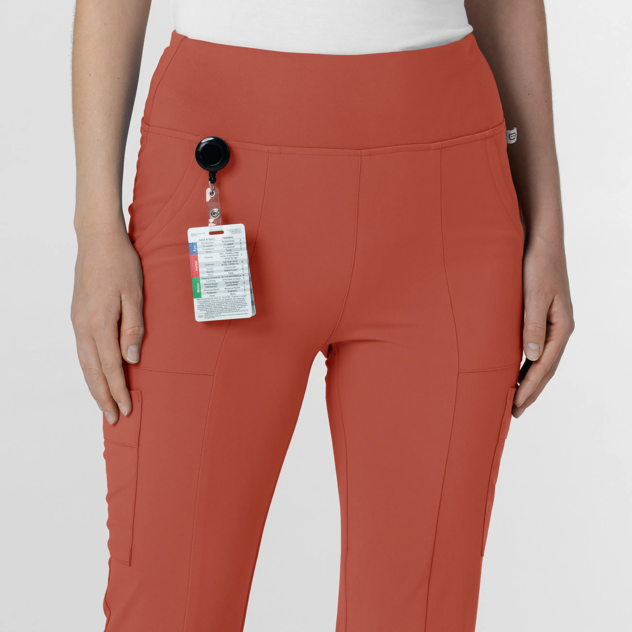 RENEW Women's Cargo Flare Scrub Pant - Mineral Red