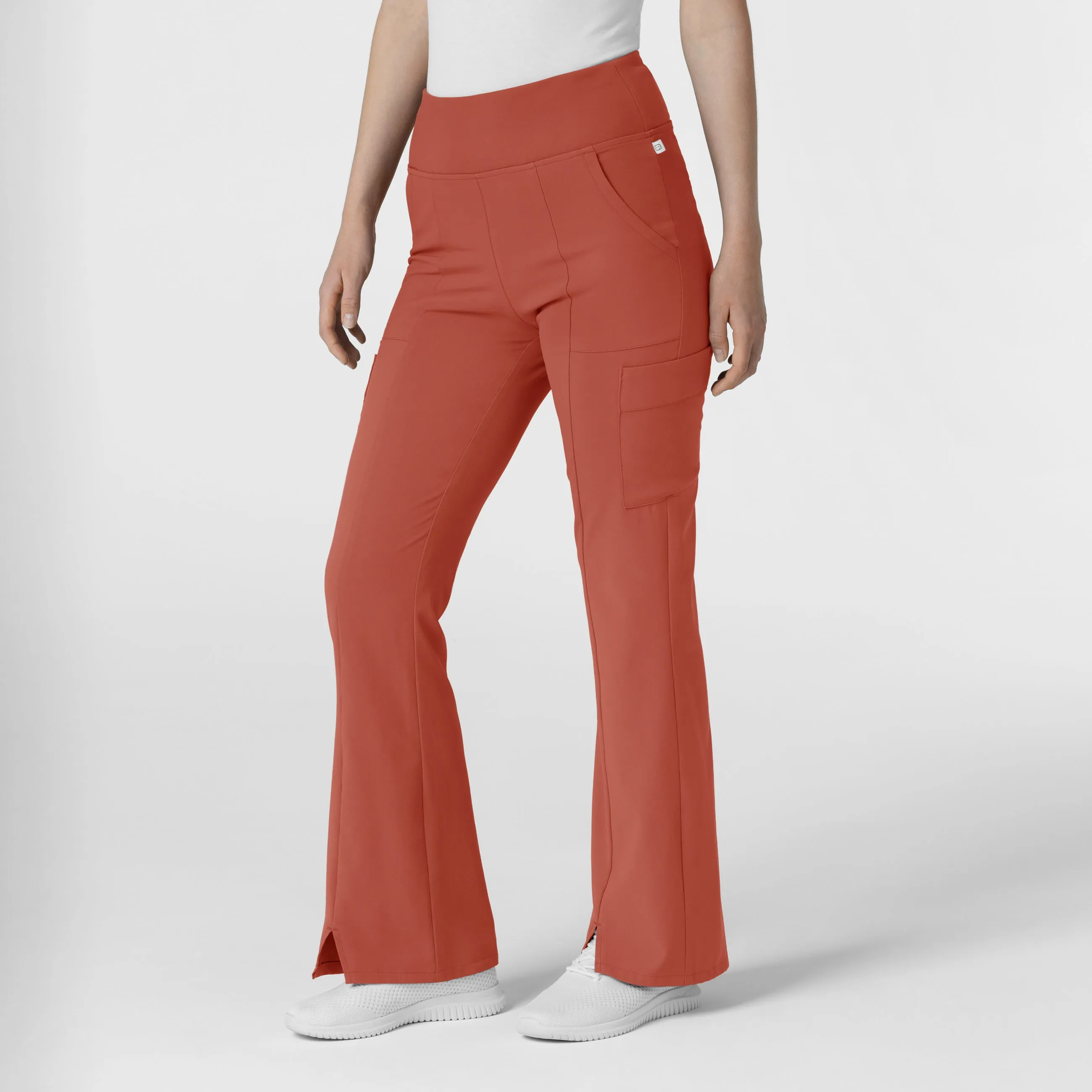 RENEW Women's Cargo Flare Scrub Pant - Mineral Red