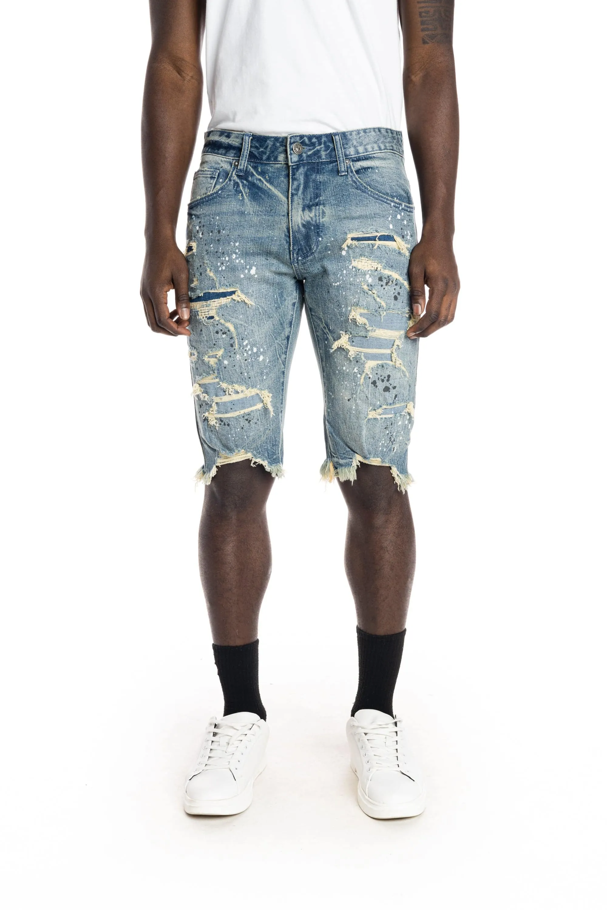 Ripoff Semi Basic Jean Shorts - Blue Stone