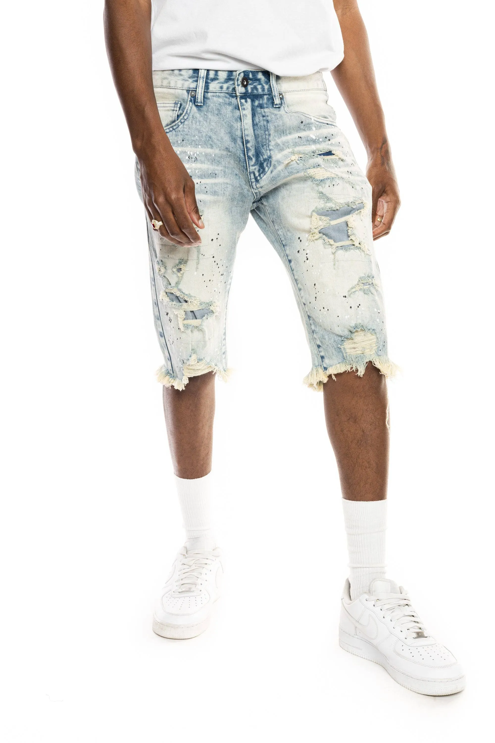 Ripoff Semi Basic Jean Shorts - Brighton Blue