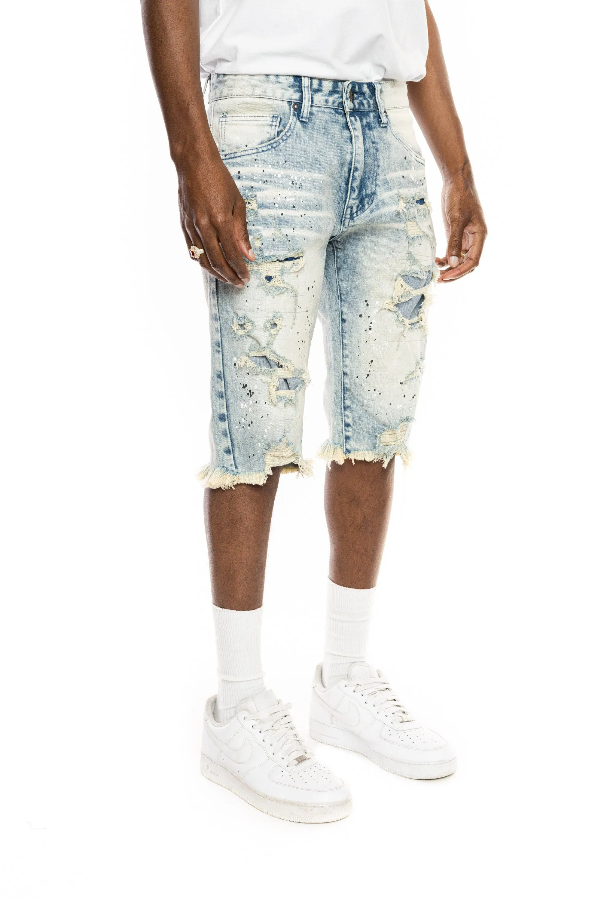 Ripoff Semi Basic Jean Shorts - Brighton Blue