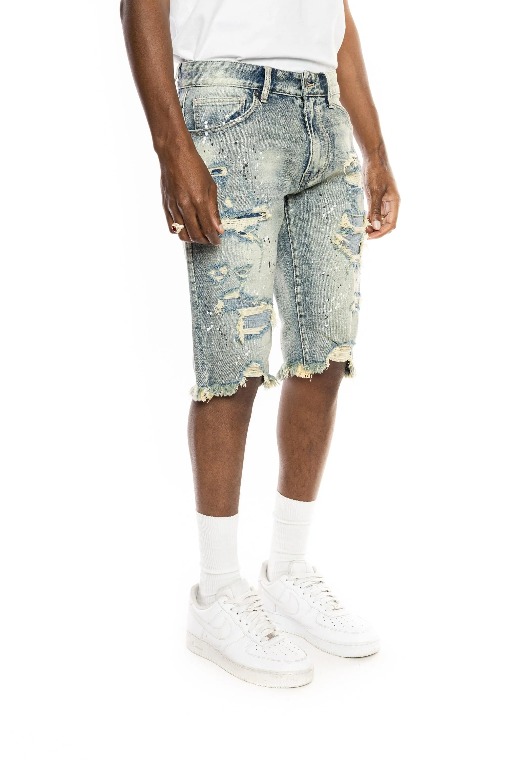 Ripoff Semi Basic Jean Shorts - Hyster Blue