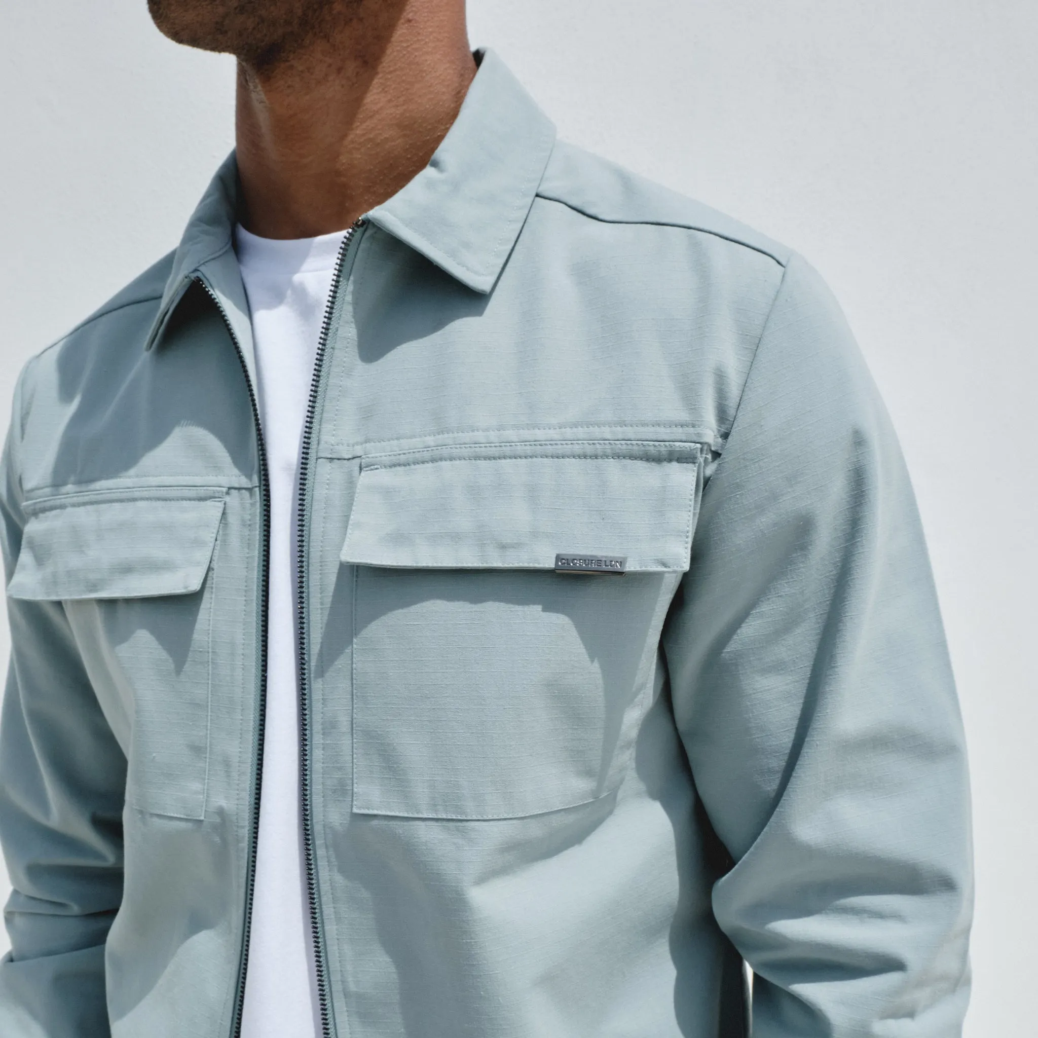 Smart Utility Overshirt | Washed Teal