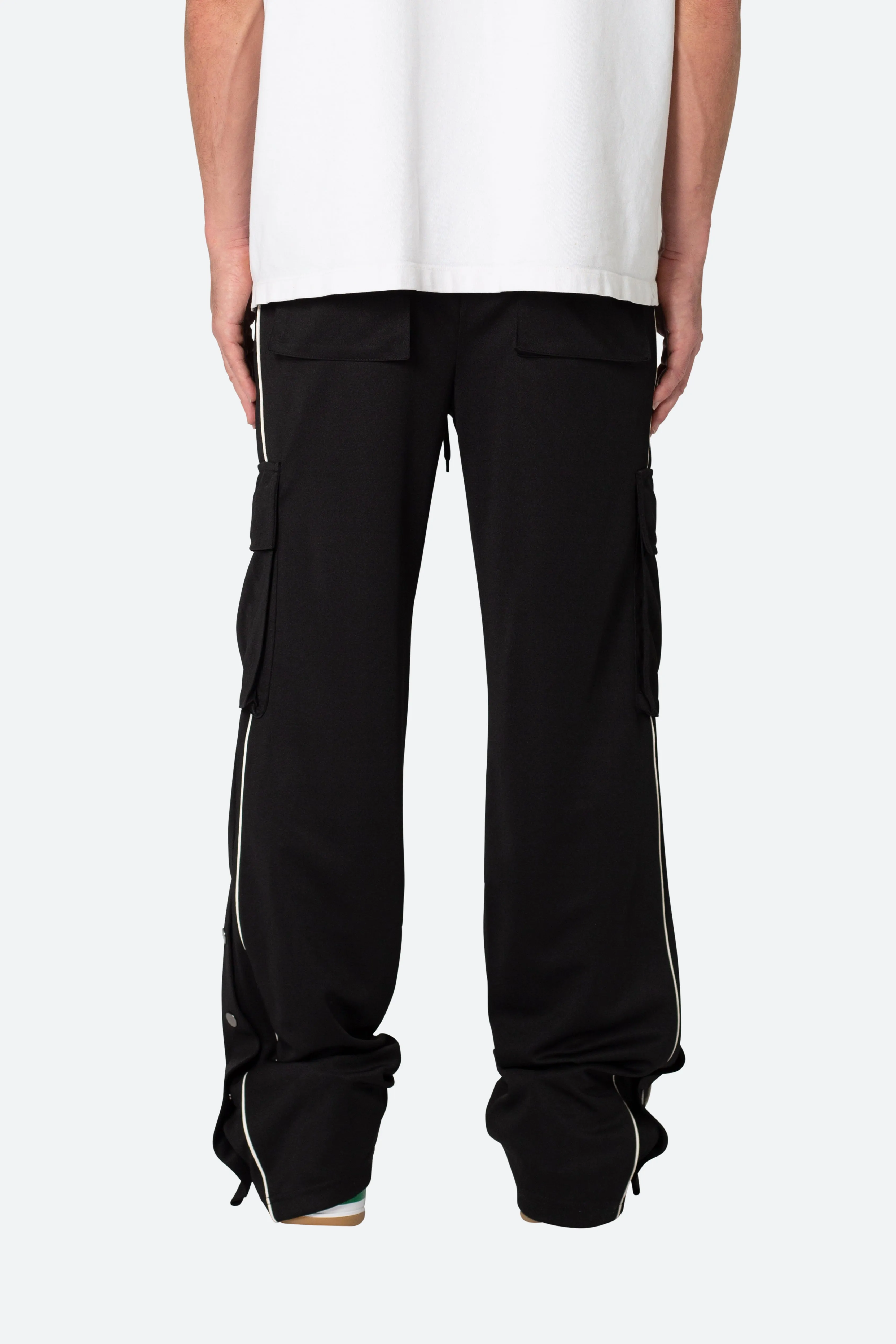 Snap Cargo Track Pants - Black