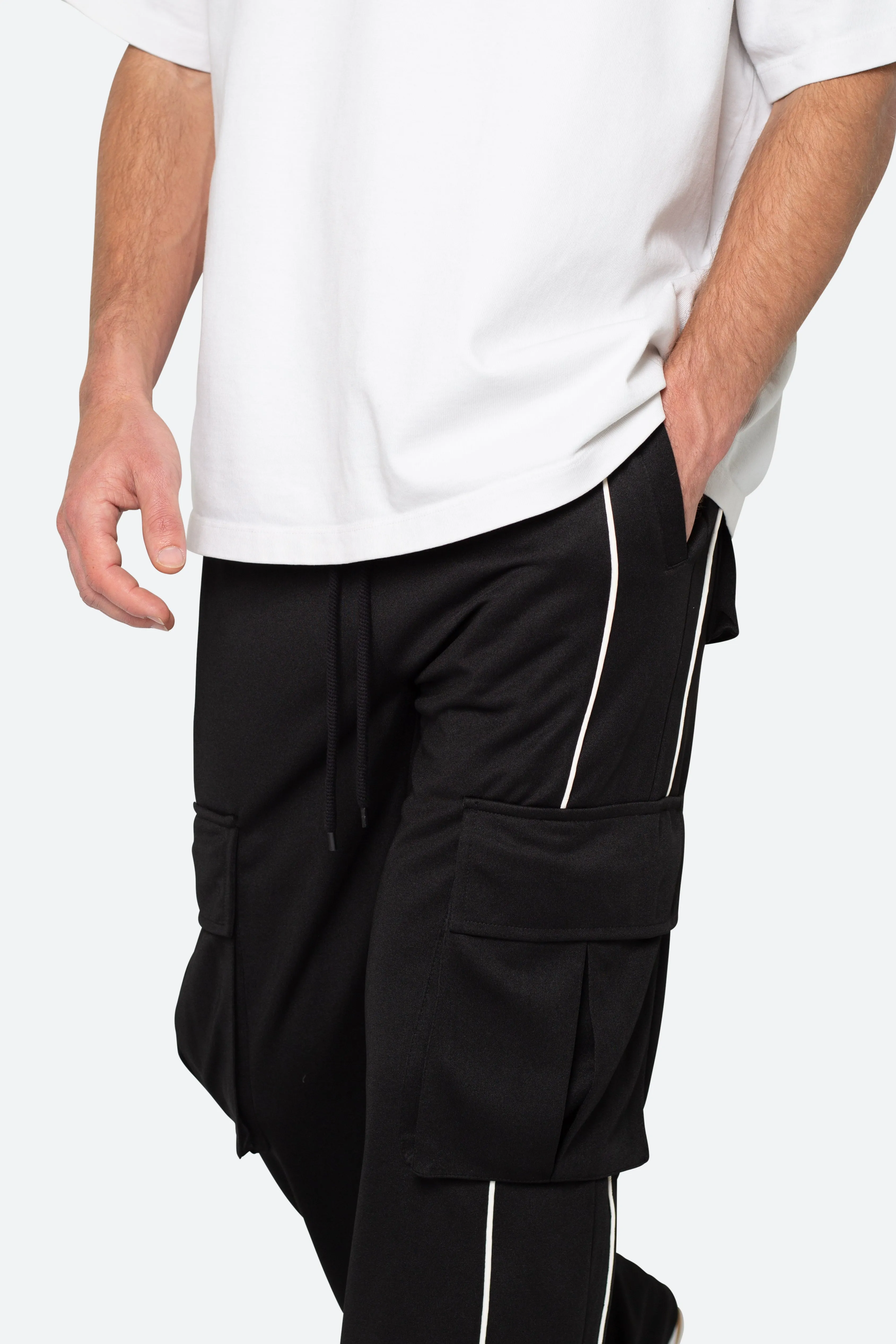 Snap Cargo Track Pants - Black