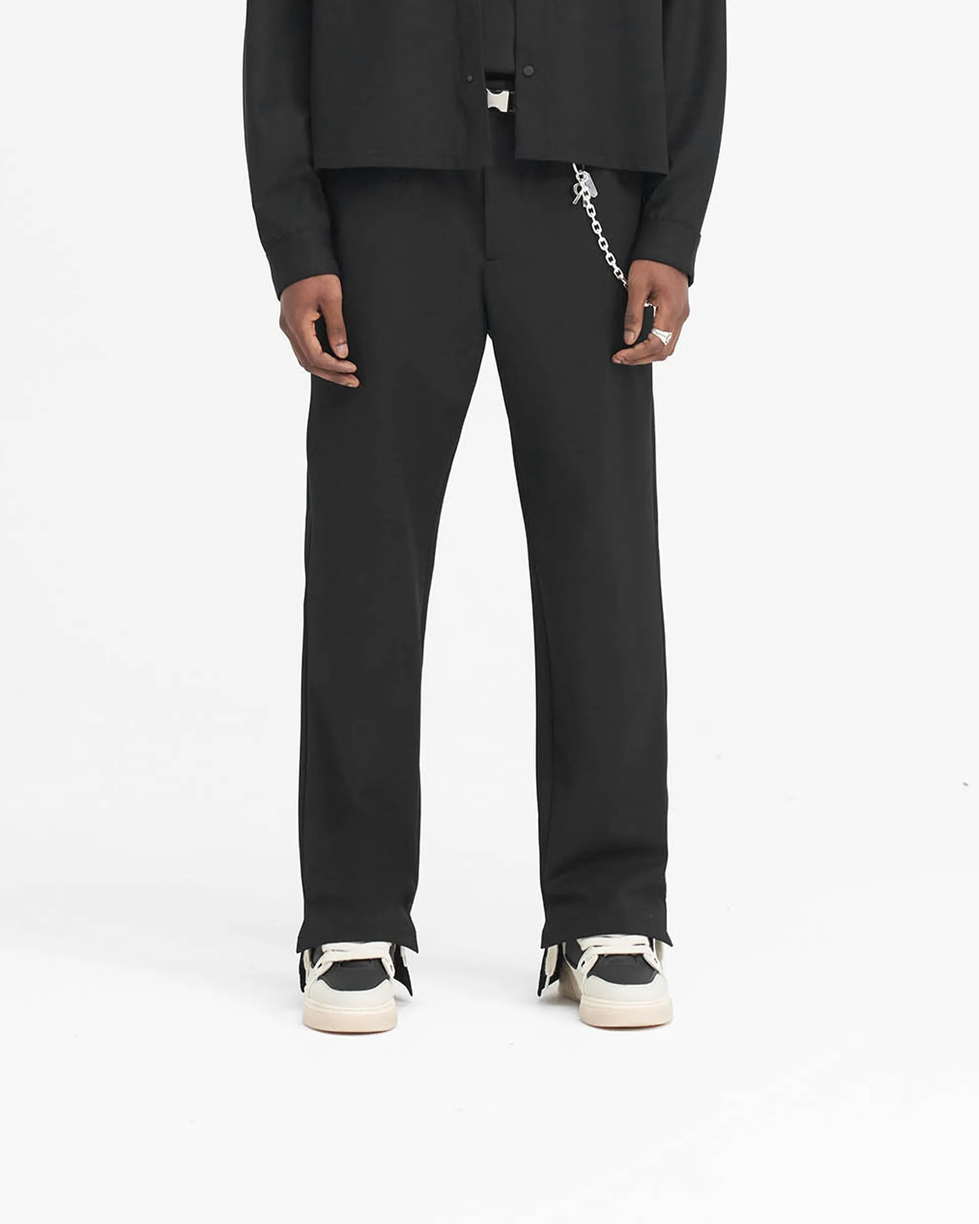 Stepped Hem Pant - Black