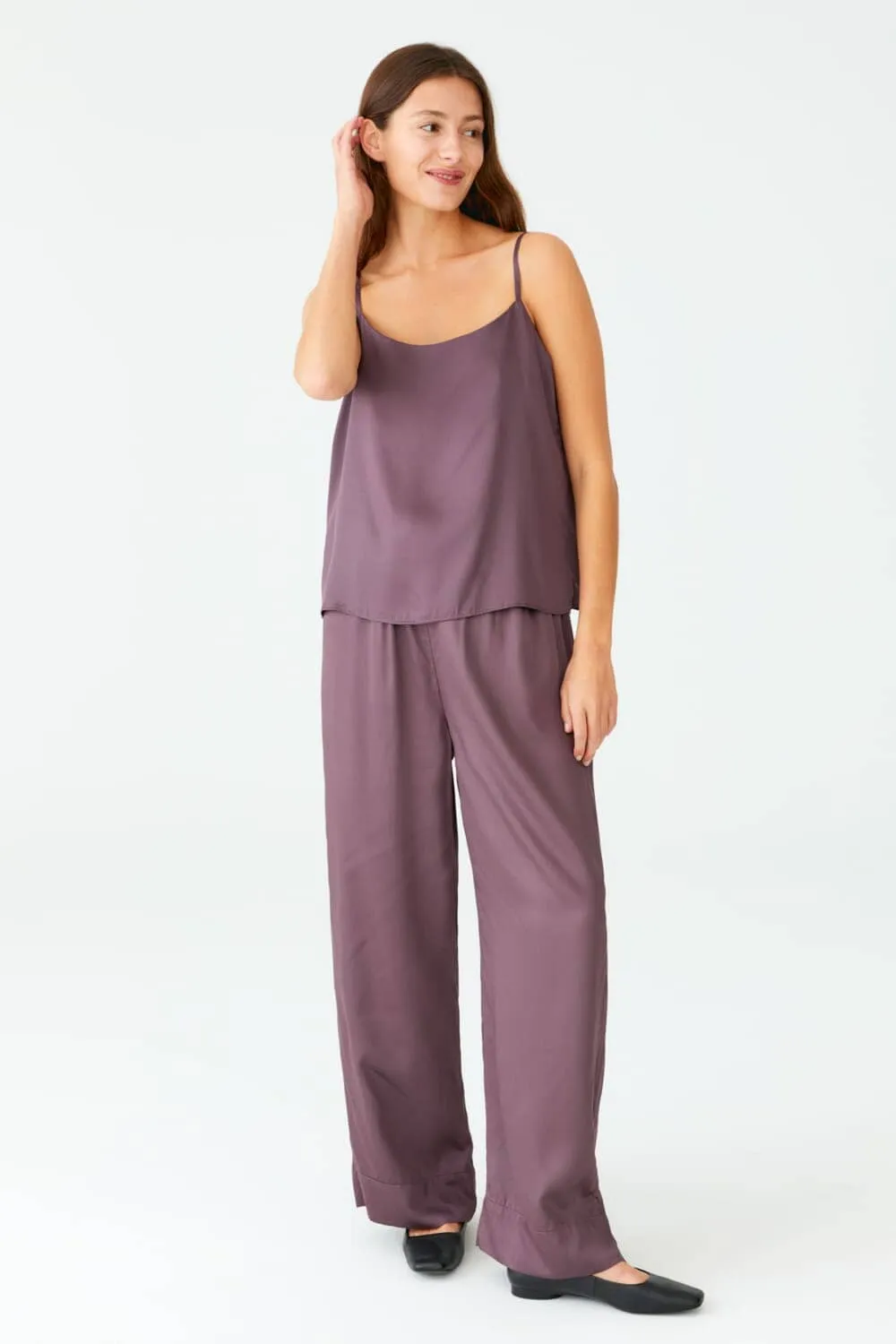 Straight Fit Silk Trousers