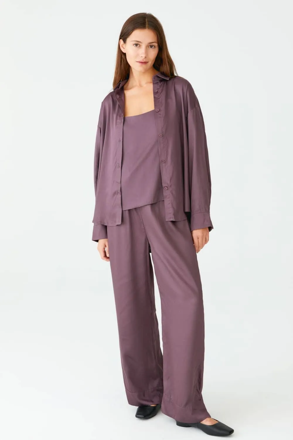 Straight Fit Silk Trousers