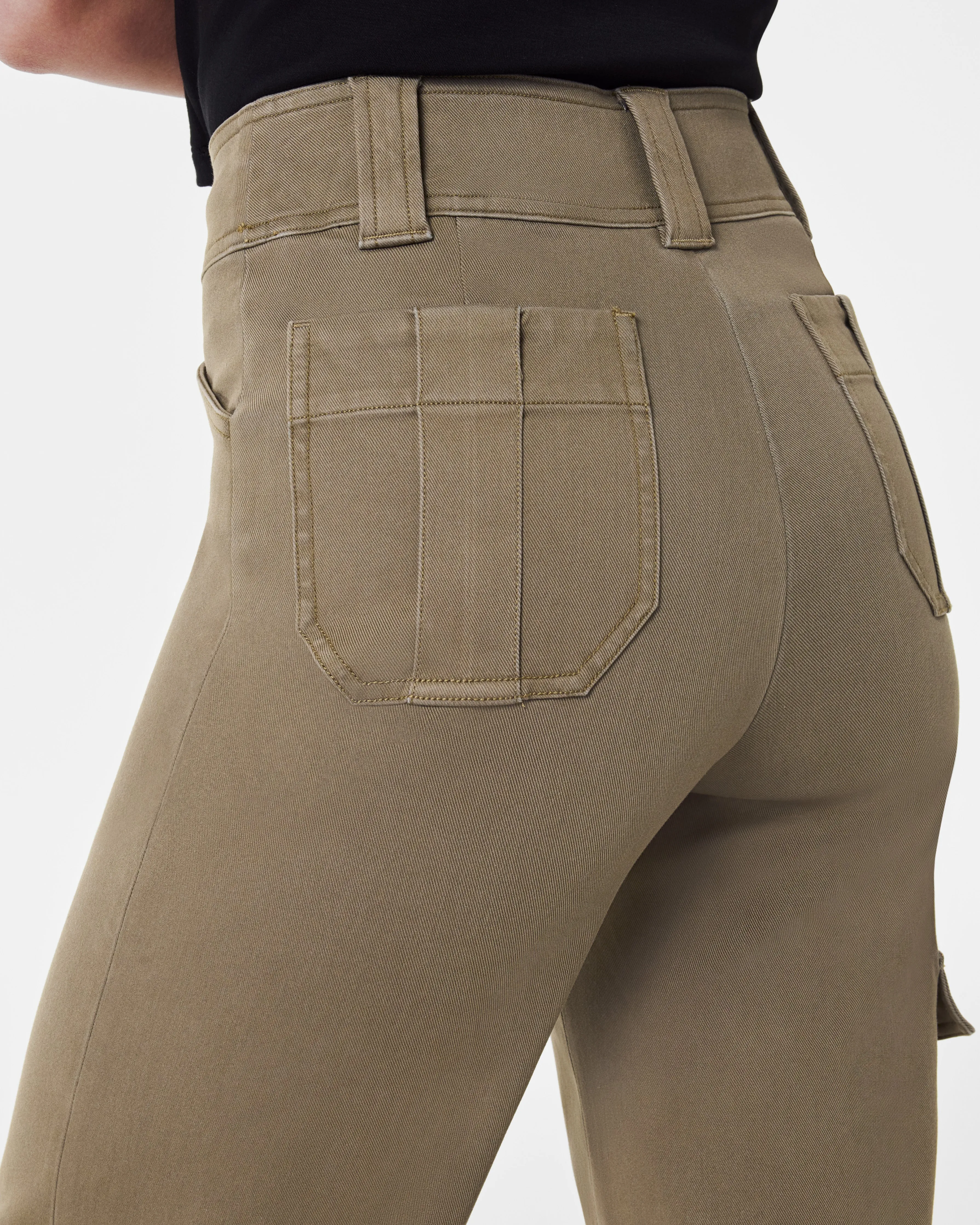 Stretch Twill Cropped Cargo Pant