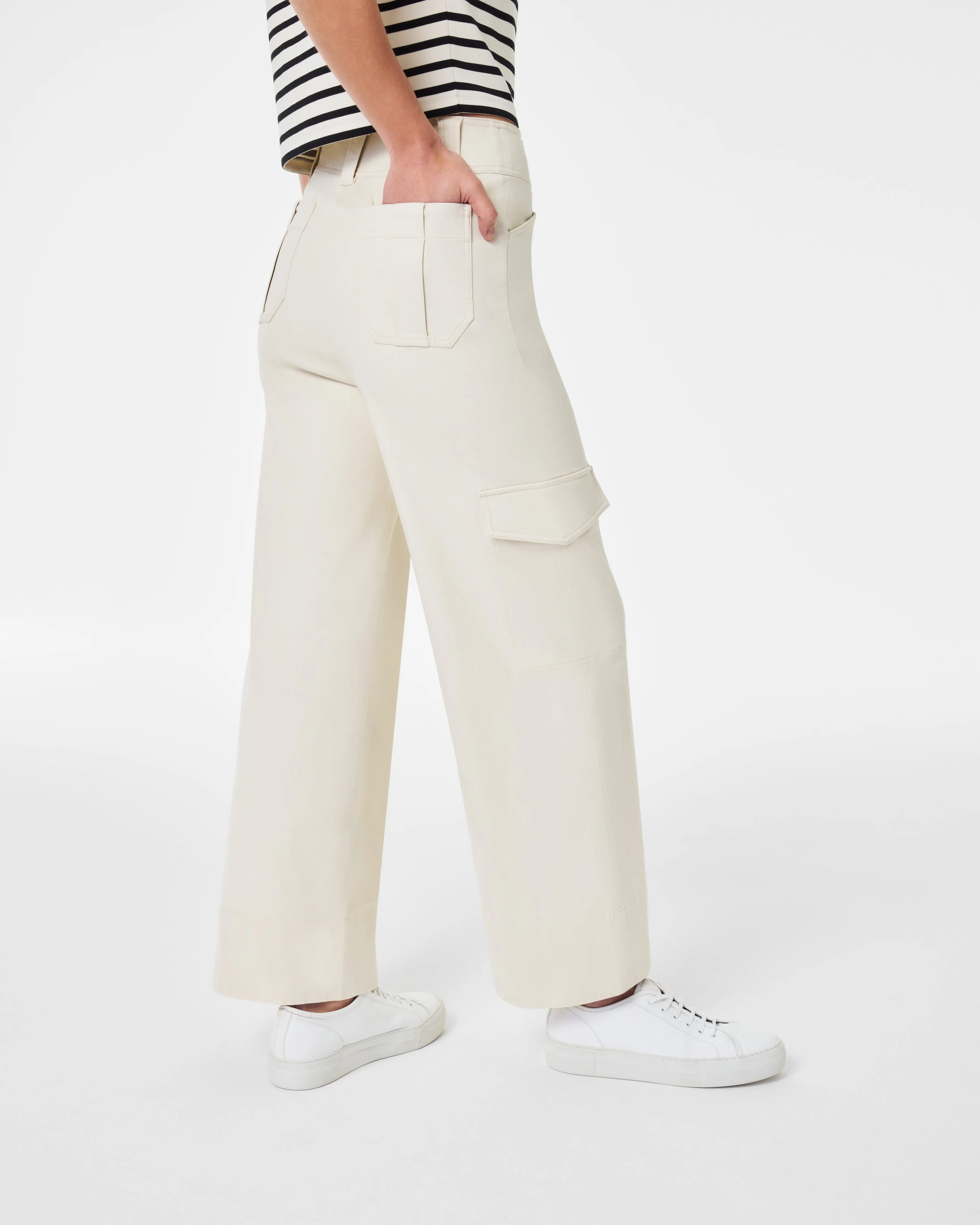 Stretch Twill Cropped Cargo Pant