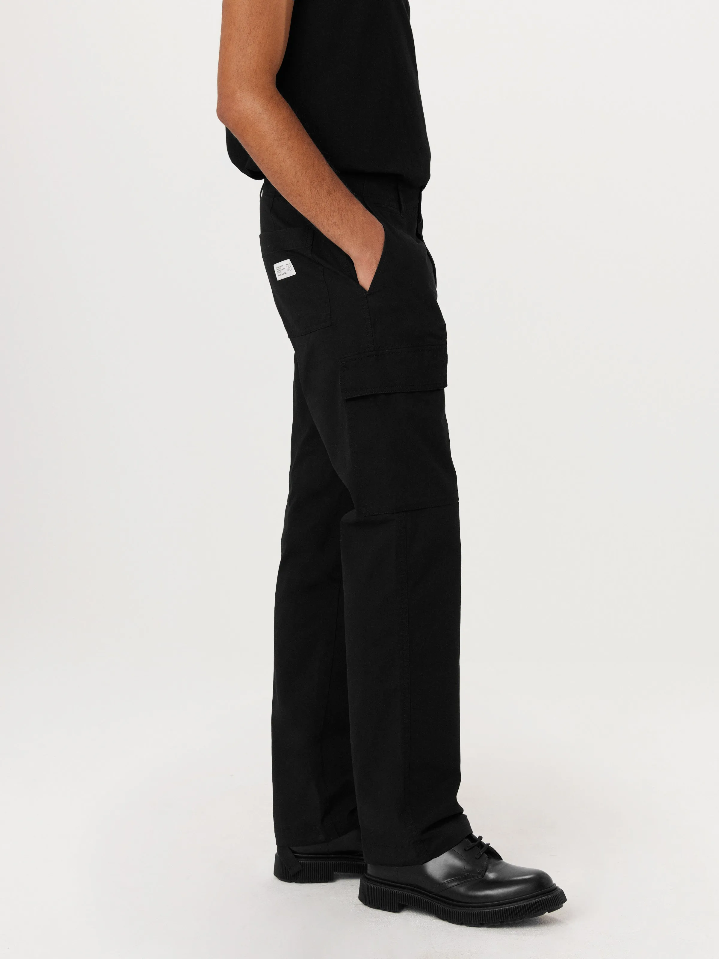 The Joey Straight Cargo Pant in Black