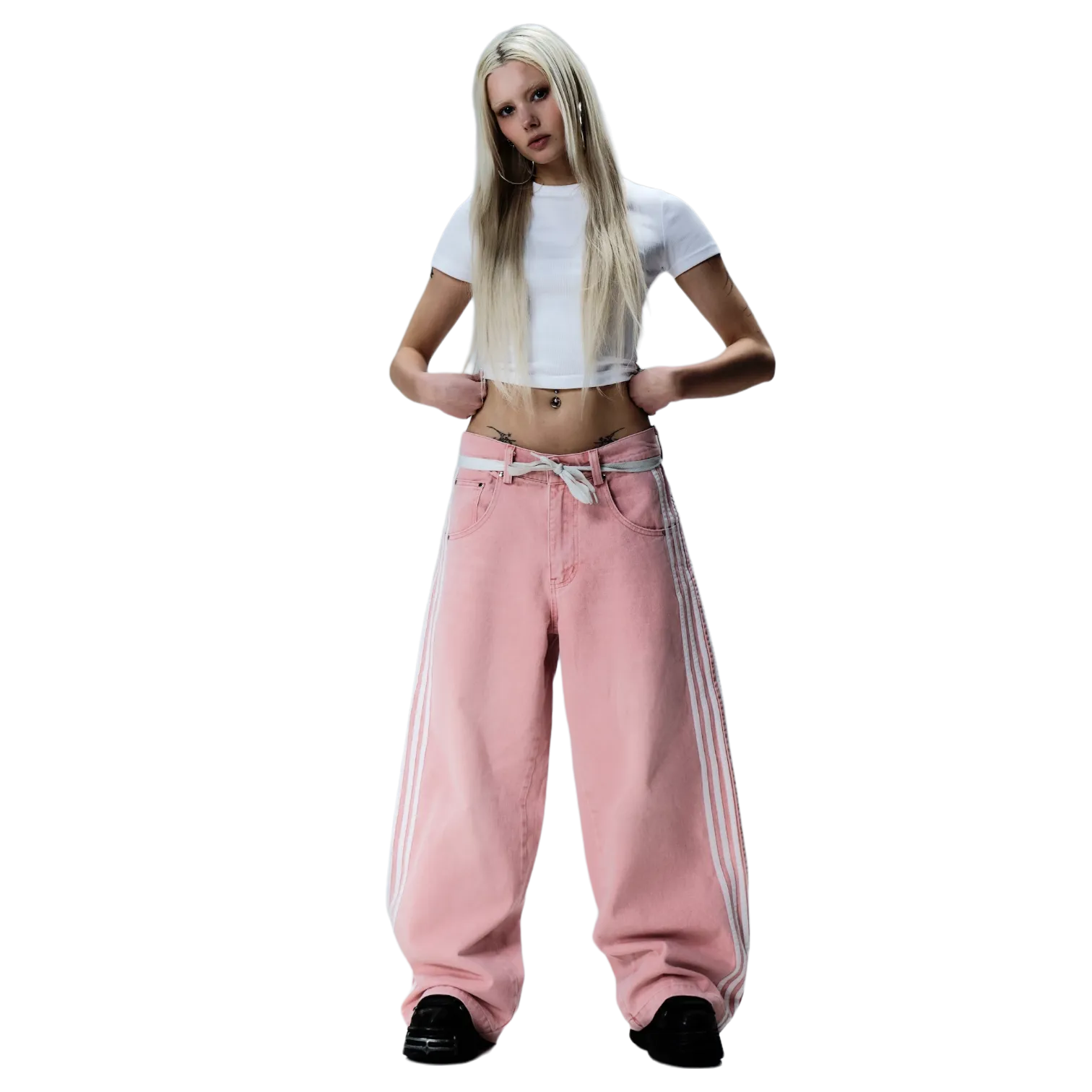 TRACK JEANS (PINK)