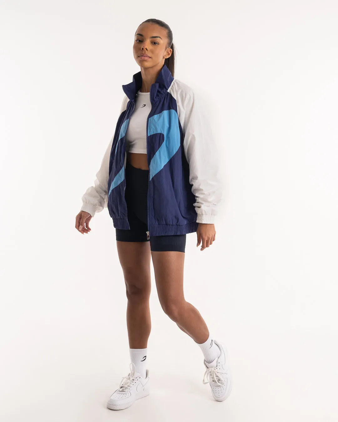 Walker Track Jacket - White/Navy