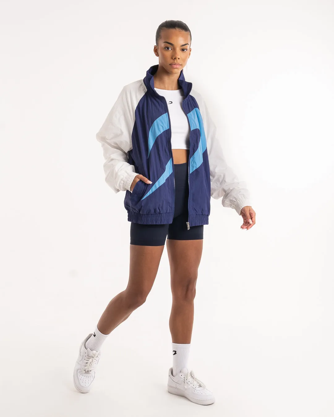 Walker Track Jacket - White/Navy