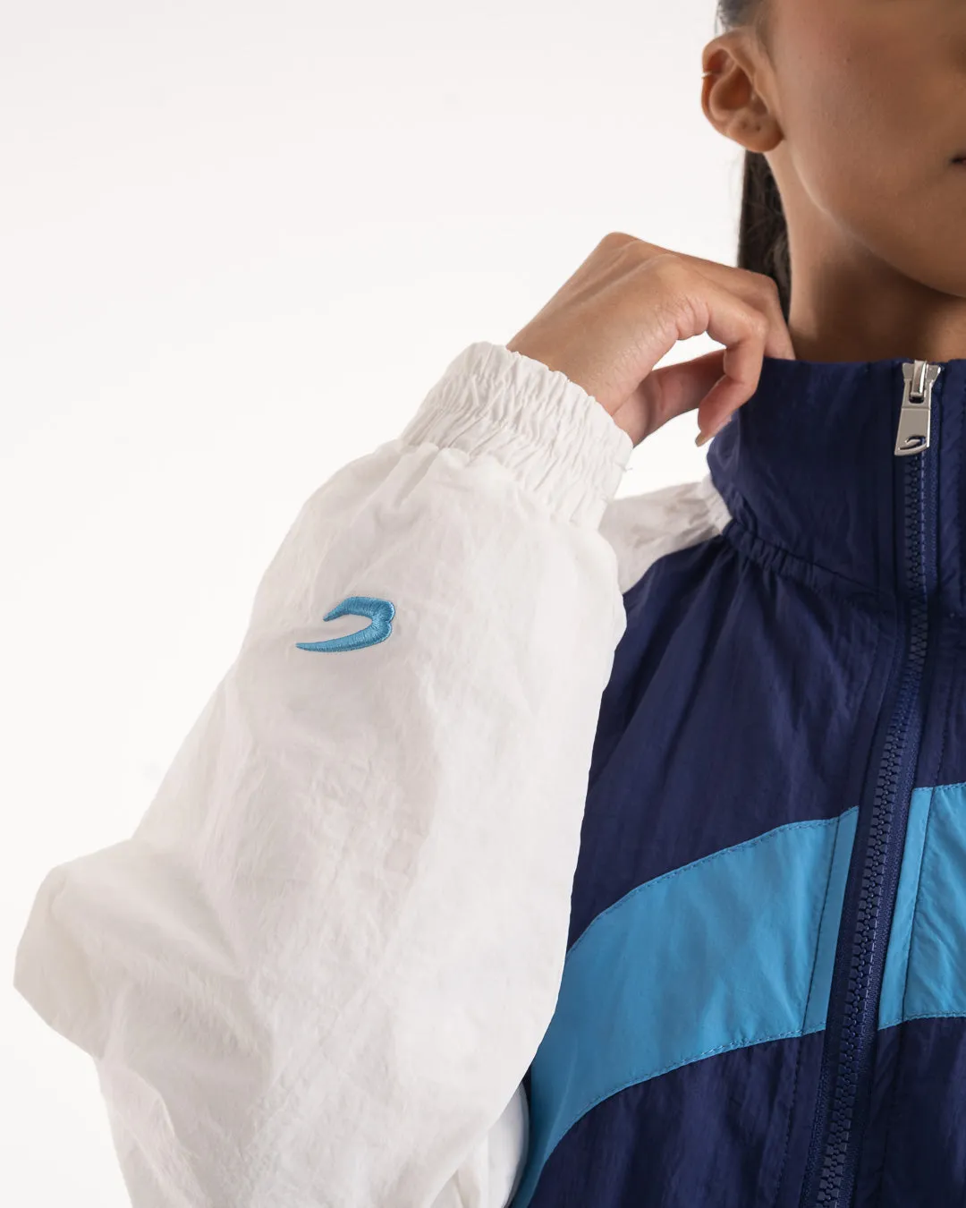 Walker Track Jacket - White/Navy