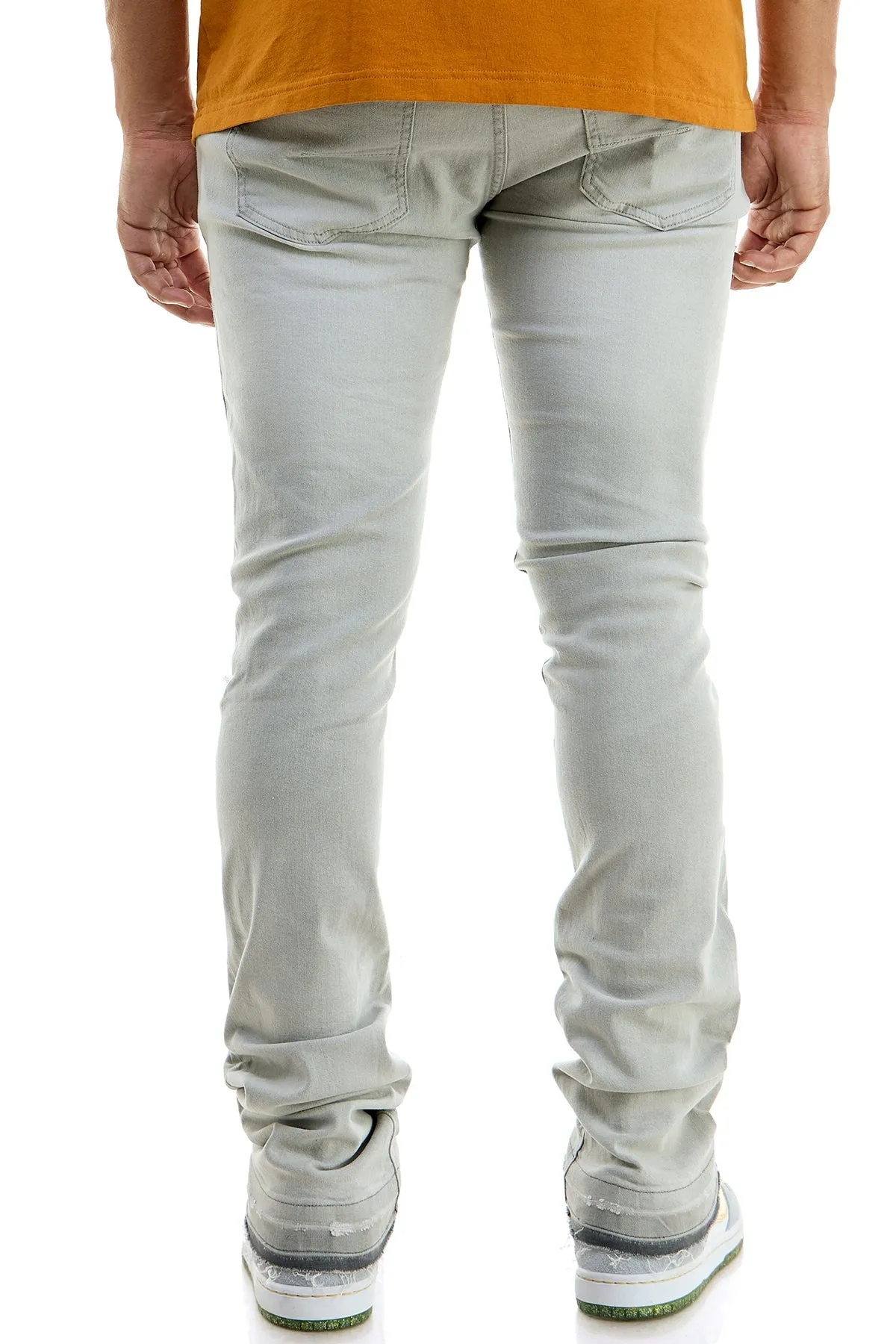 White  Skinny Men's Stacked Jeans