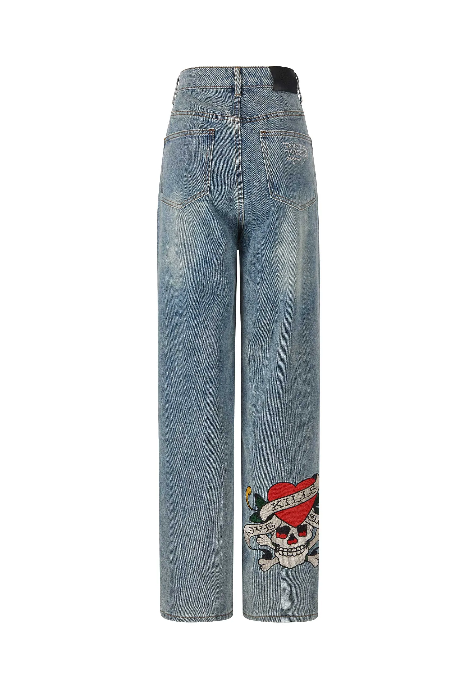 Womens Kill Slowly Relaxed Denim Trousers Jeans - Blue