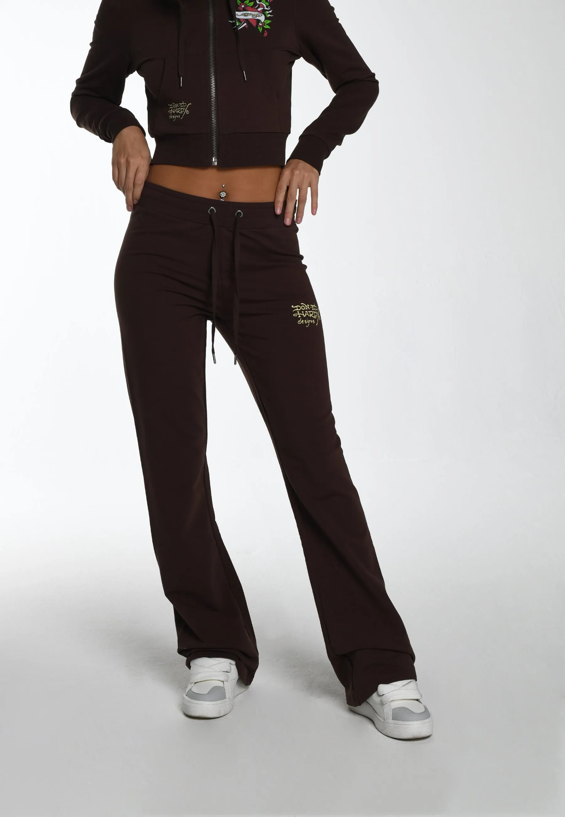 Womens Lks Flared Trousers - Brown