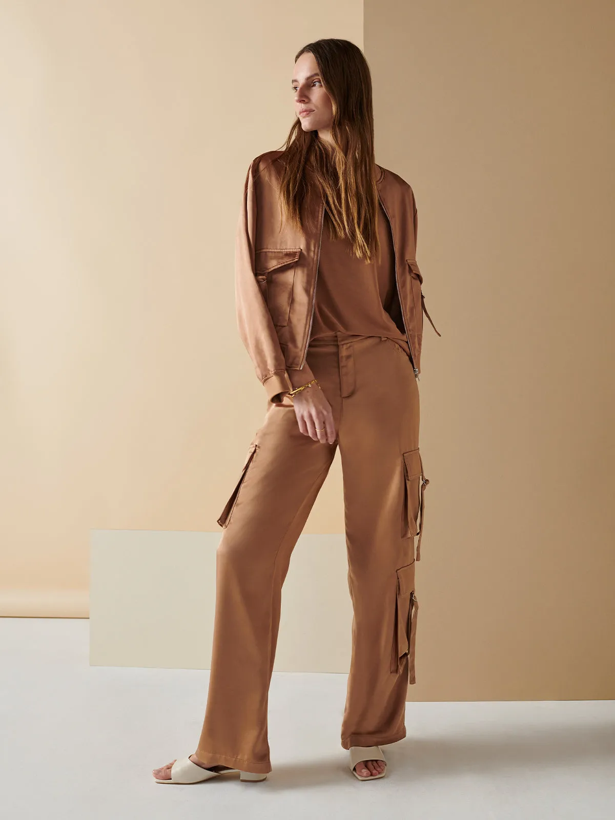 Y2K Strappy Cargo Standard Rise Pant Mocha Mousse